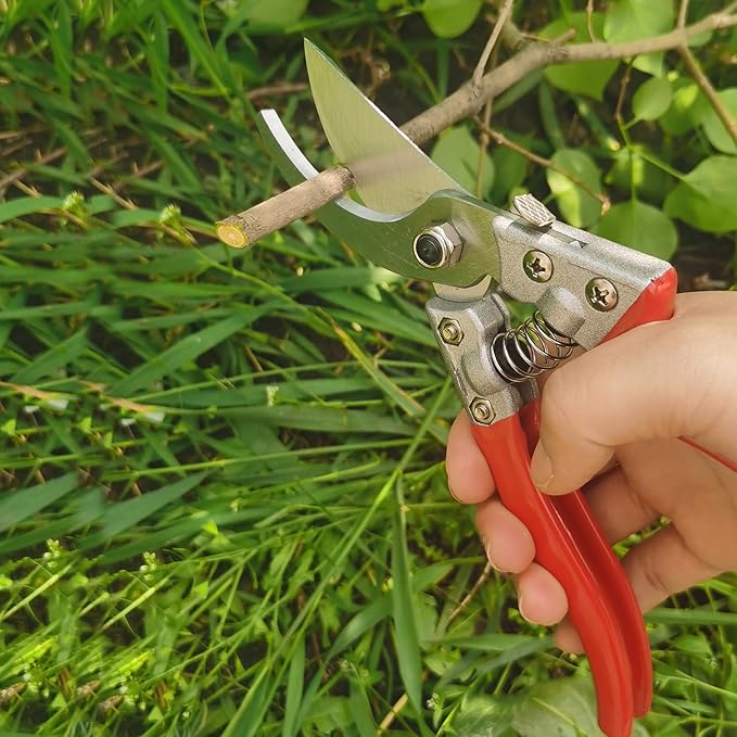 Pruning Shears for Gardening, Garden Scissors and Clippers, Professional Branch Garden Secateurs (Red)