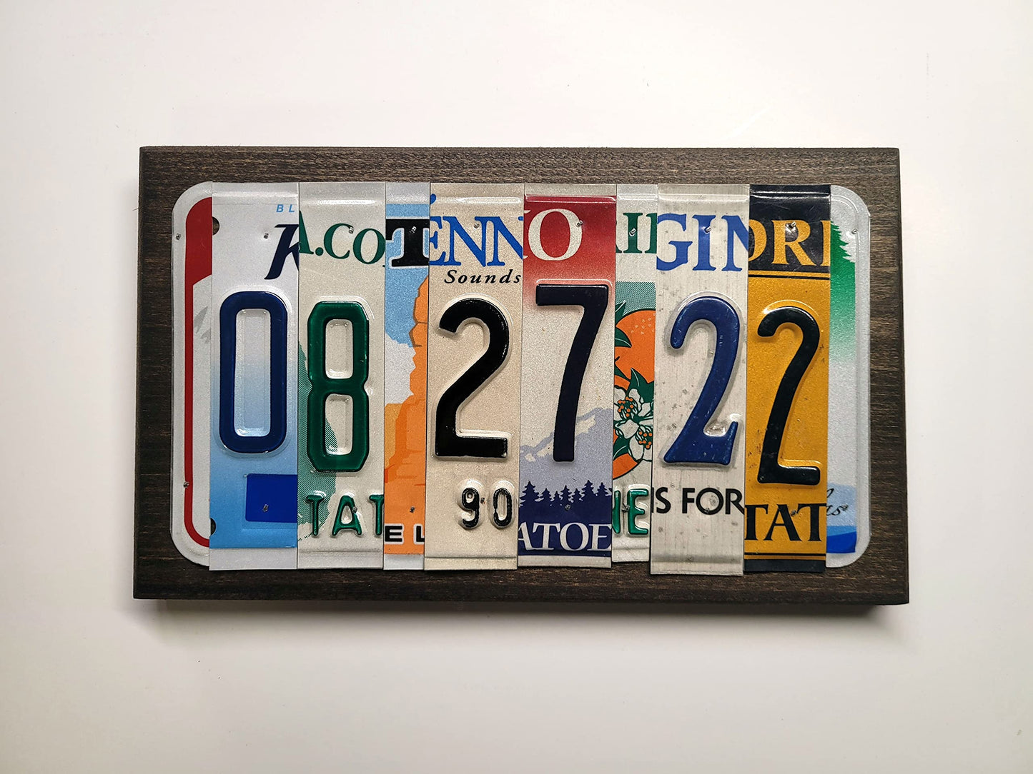 Jersey Plate Art - Custom Wedding, Anniversary, and Birthday License Plate Date Signs. Real cut license plates, not pictures of license plates