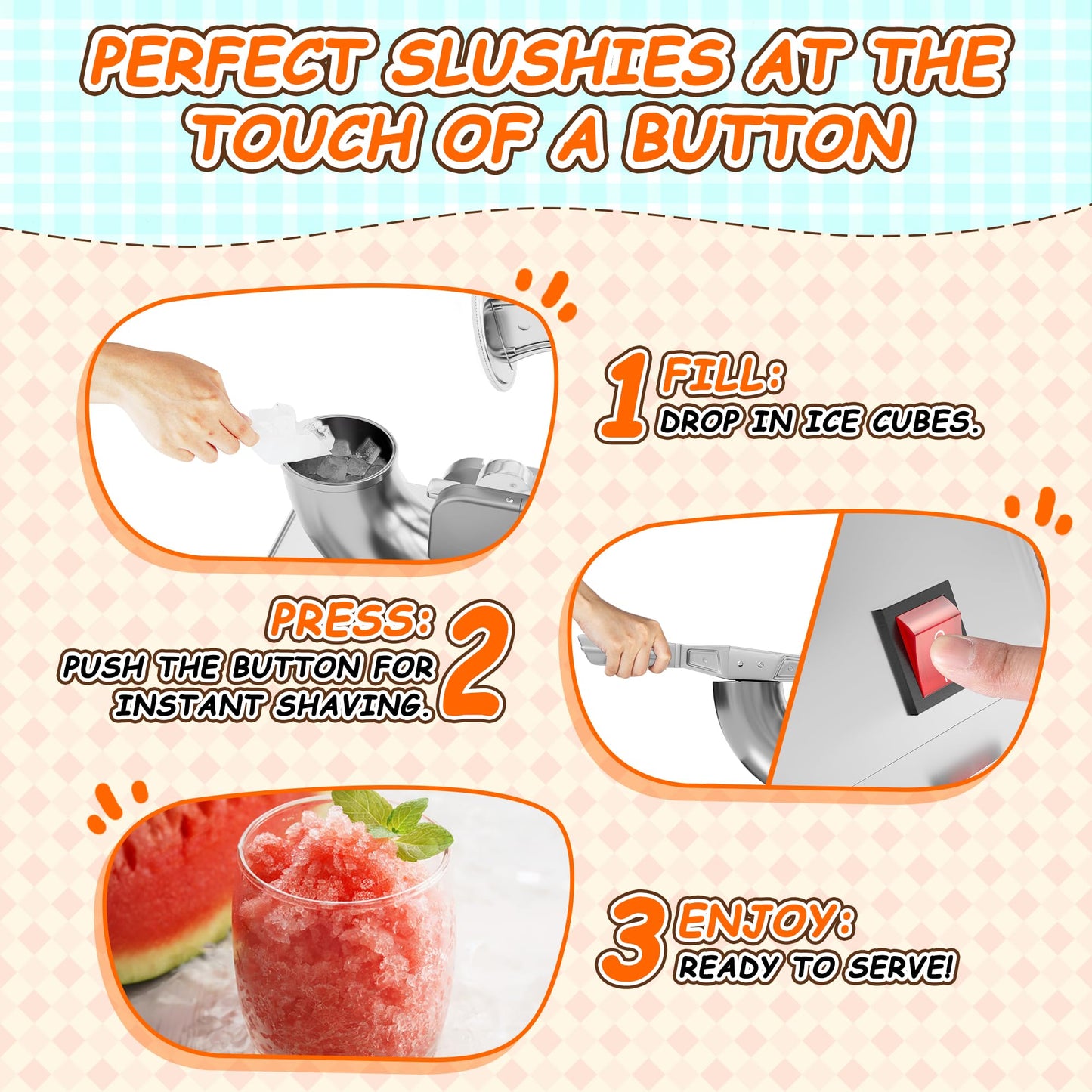 VNN Commercial Shaved Ice Machine - Electric Snow Cone Machine, Suitable for Party Activities, Family Gatherings, Events