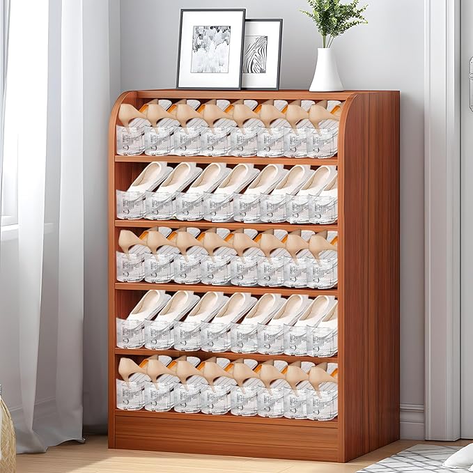 Shoe Slots Organizer,30 Pack Transparent Shoe Stacker Adjustable Shoe Slot Organizer Space Saver Shoe Rack Holder Shoe Storage Organizers for Closet,Transparent