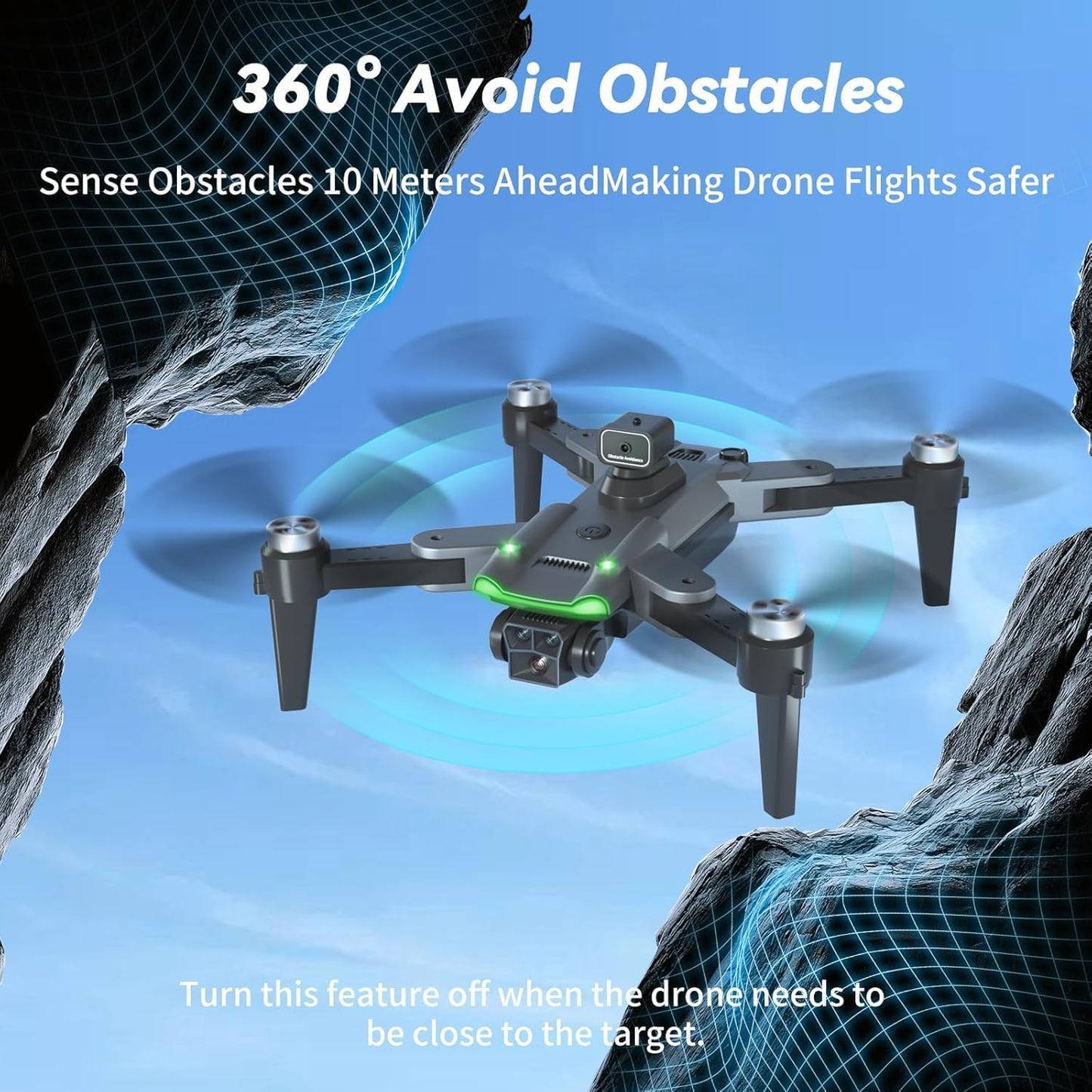 S166 Drone with Camera 4K for Adults, Professional GPS Drone with Auto Return, 4-Way Obstacle Avoidance, Follow Me, 60 Mins Flight Time (3 Batteries), Foldable RC Quadcopter with Case(Standard)