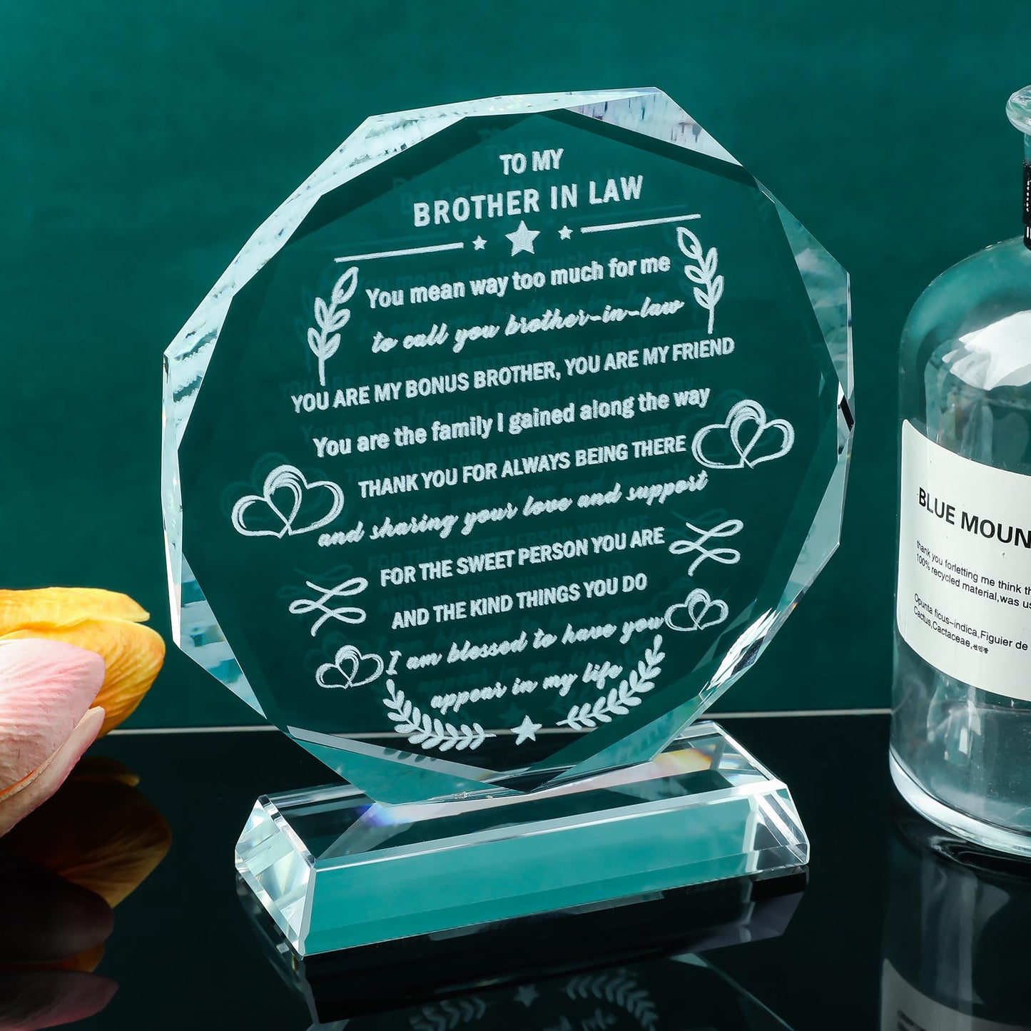 YWHL Brother in Law Gift, Unique Crystal Keepsake Gifts Ideas for Brother-in-Law Adult Best Brother in Law Birthday Gifts Ideas Bonus Brothers, Brother in Law Gifts from Sister in Law on Wedding