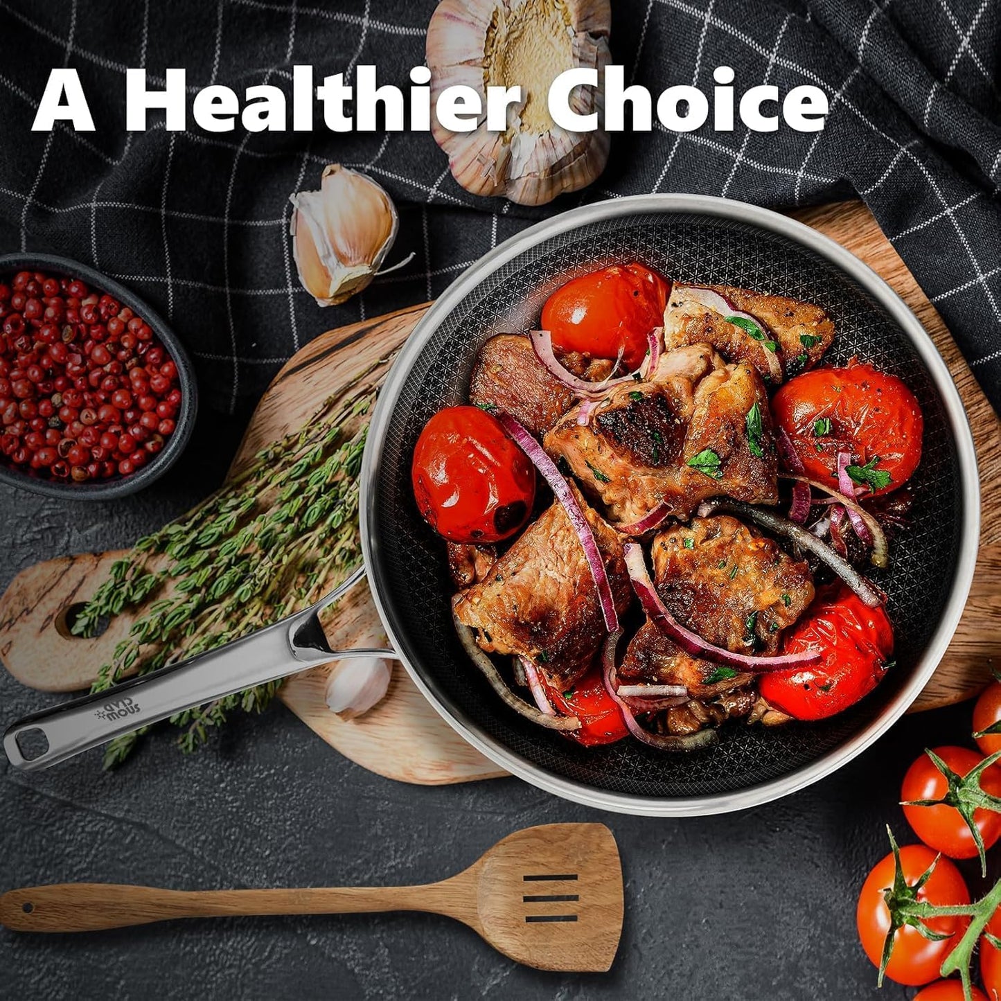 OATOFP Non Stick Frying Pans Set, Hybrid Skillet Set Nonstick (8+10+12inch), Pans for cooking, PFOA Free Stainless Steel Kitchen set, Dishwasher and Oven-Safe Cookware Sets