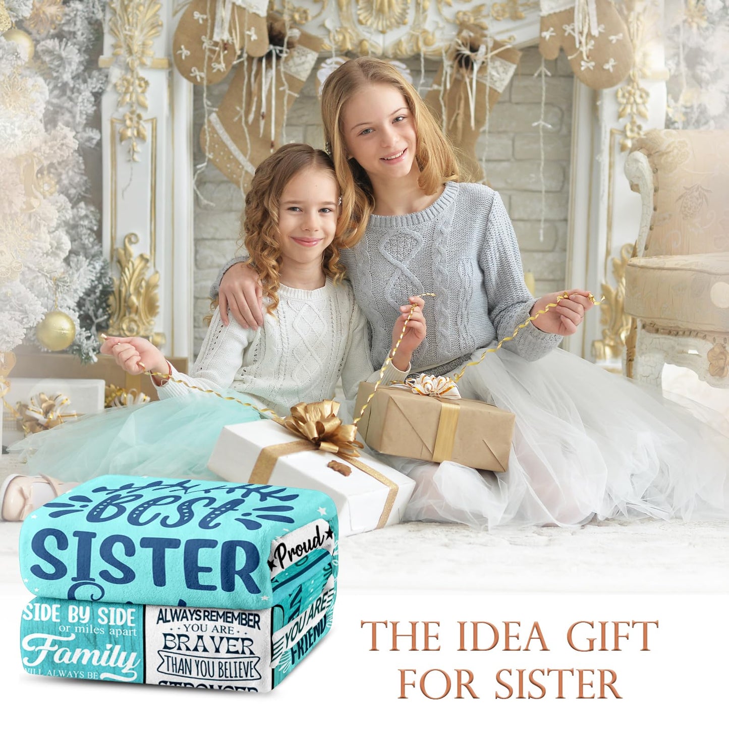 NIVAY Sister Birthday Gifts Ideas Adult - Sisters Blanket Gifts from Siste Brother - Best Cool Unique Presents for Adult Sister - Birthday Presents for Sisters Blanket Gift 50"X60"