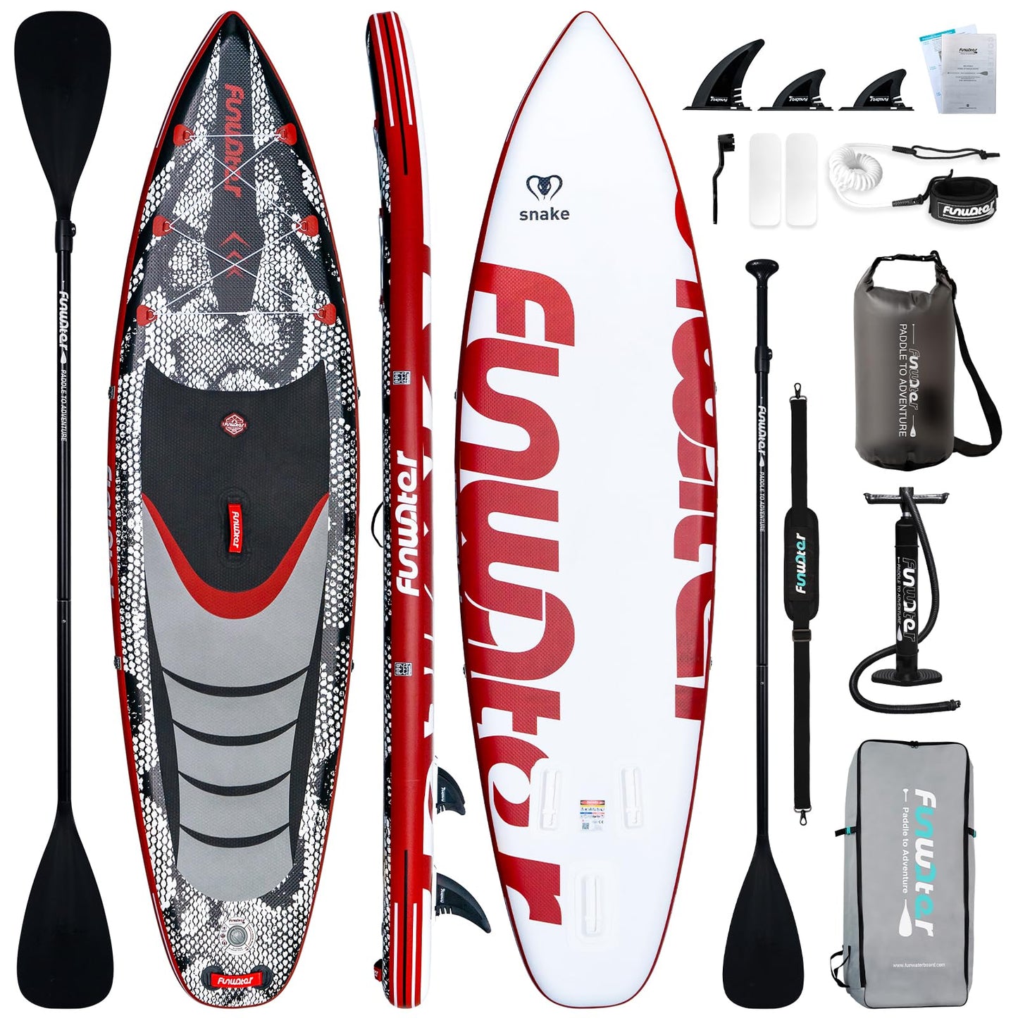 FunWater Inflatable Stand Up Paddle Board 10'/10'6"/11'/11'6" Paddle Board for Adults & Youth, Paddleboards Inflatable with Premium SUP Accessories, Wide Stable, Non-Slip Comfort Deck