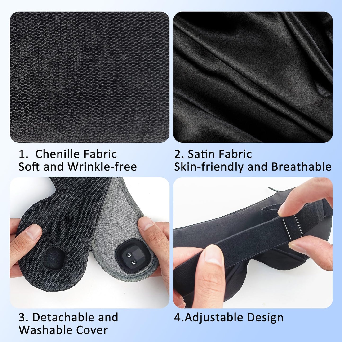 Telepepe Heated Eye Mask for Dry Eyes, Cordless Warm Eye Compress, 4 Heat Levels, 4-Level Timing, 1000mAh Rechargeable, Blepharitis, Styes, Washable Cover, Travel, Gifts for Family(Black)
