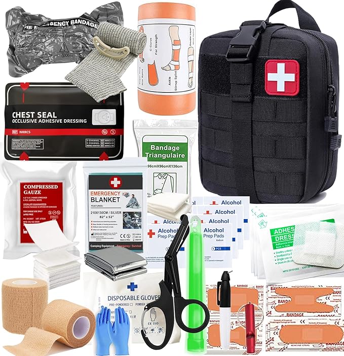 VVIITOP IFAK Kit Trauma Kit Military Medical First Aid Kits Bleeding Contral Emergency Survival Bug Out Bag for Camping Ge...