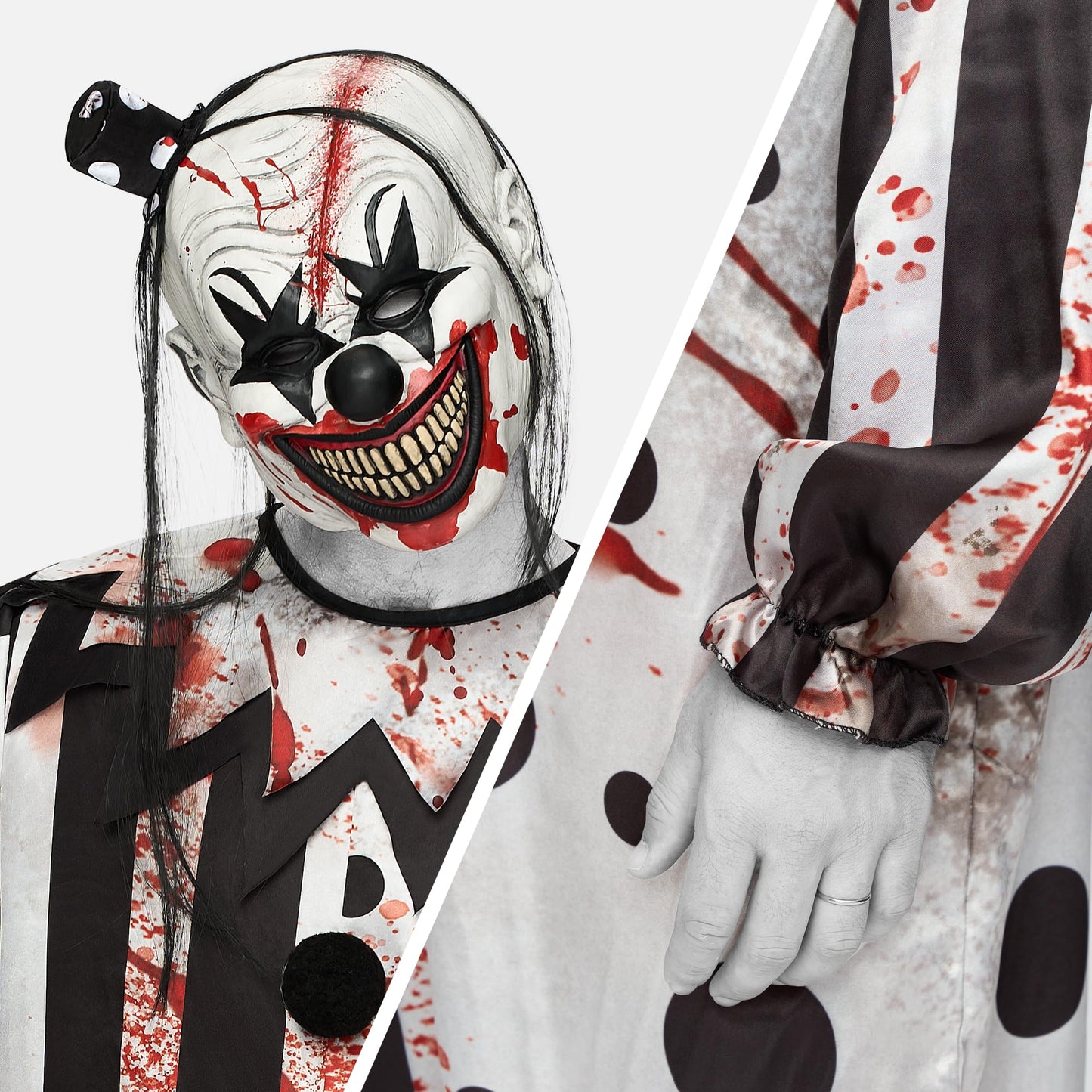 Spooktacular Creations Halloween Men Killer Clown Costume, Scary Clown Costume for Halloween Dress Up Cosplay Party, Cosplay Theme Party (Medium)