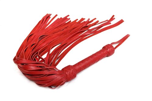 MarquiseDeBliss Genuine Leather Handcrafted Gentle Horse Whip - Thick Equestrian Training and Riding Essential - Riding Tools (27.6 Inches, Red)