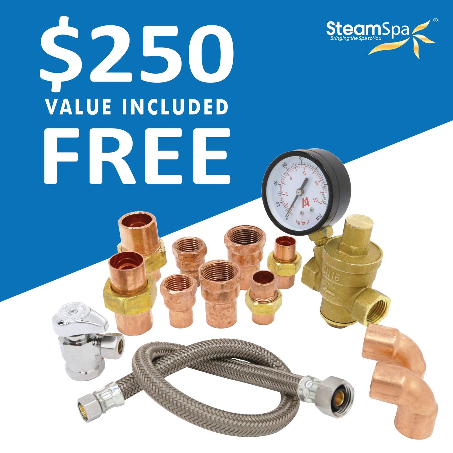SteamSpa Executive 12 KW QuickStart ACU-Steam Bath Generator Package with Built-in Auto Drain in Oil Rubbed Bronze | Steam Generator Kit with Dual Control Panel Steamheads 240V | SS-EXT1200OB-A