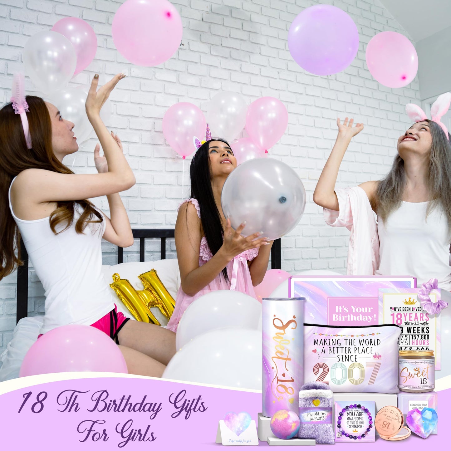 HSOEIXL 18th Birthday Gifts for Girls, 18 Year Old Girl Birthday Gifts, Happy 18th Birthday Gifts for Her Daughter, Niece, Granddaughter, Girlfriend, Bestie, Cool 18th Birthday Gift Ideas
