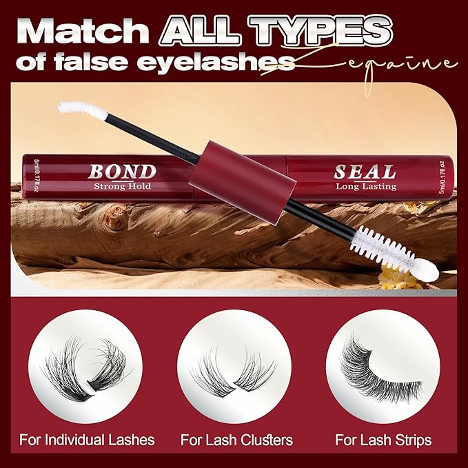 White Lash Cluster Glue For Eyelash Cluster Bond And Seal Lash Glue Waterproof Long Lasting Lash Extension Adhesive DIY At Home by Zegaine
