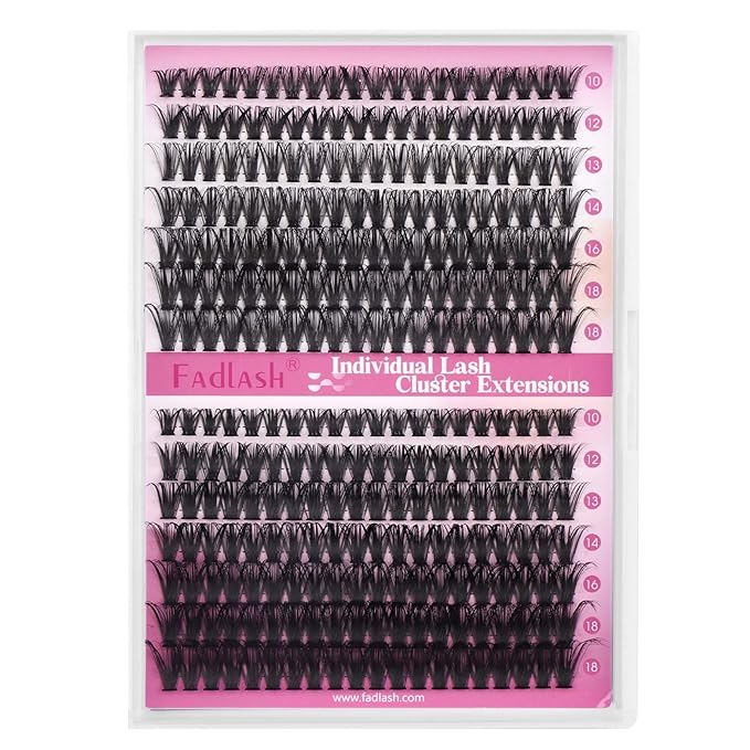 Lash Clusters Fluffy 50D+60D 10-18mm Mixed Tray Thick Eyelash Clusters D Curl Individual Lashes 280pcs Eyelash Extension Clusters Wispy Soft DIY Lash Extensions (50D+60D-0.07-D,10-18mm)