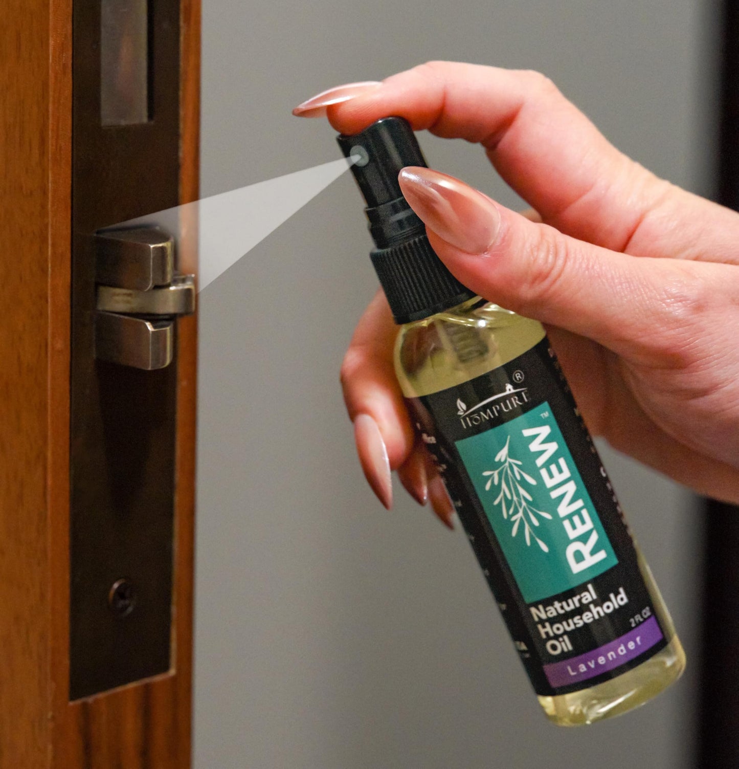 HōMPURE® Renew Natural Household Oil Lavender - Eco-Conscious All-Purpose Lubricant Spray with Lavender Scent for Doors, Hinges & Locks - Natural Penetrating Oil for Smooth, Long-Lasting Lubrication