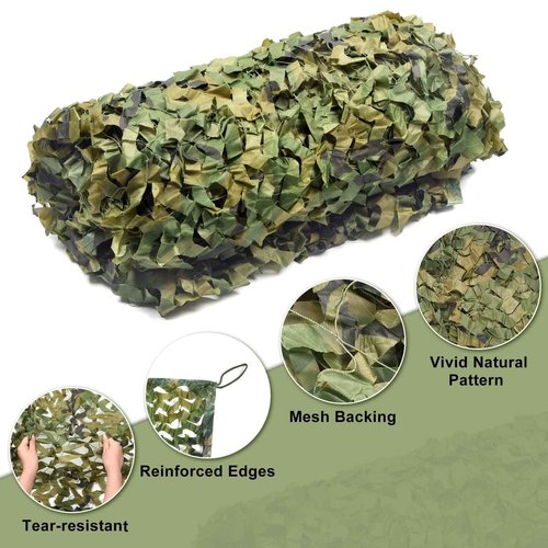 FLYEGO GEN 2 Camo Netting Camouflage Netting Hunting Blind Camo Net Camouflage Nets Military Surplus for Shooting Party Decoration Photograph Car Cover Sunshade（20ftx20ft, Woodland）