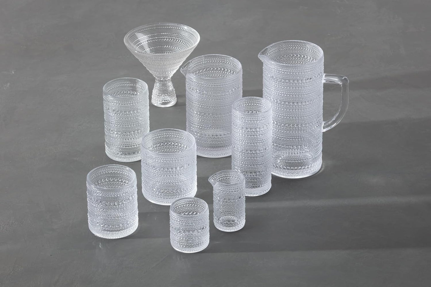 Fortessa Jupiter Hobnail Glass, 11 Ounce Collins/High Ball (Set of 2), Clear