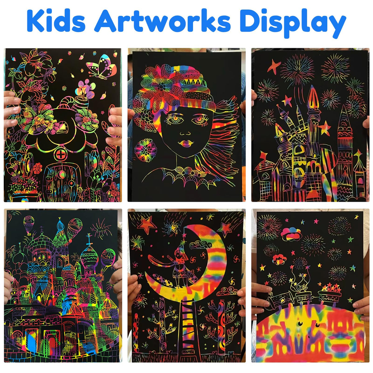 ZMLM Scratch Art for Kids Toy: Rainbow Scratch Paper Art Supplies Kits for Boy Girl Birthday Gift Arts Crafts Classroom Supplies