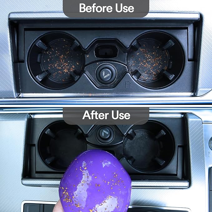 PULIDIKI Car Cleaning Gel Putty Auto Detailing Tools Interior Slime Cleaner Dust Car Accessories Stocking Stuffers Gifts for Men Women Teens White Elephant Gifts for Adults Mom Dad Purple (2Pack)