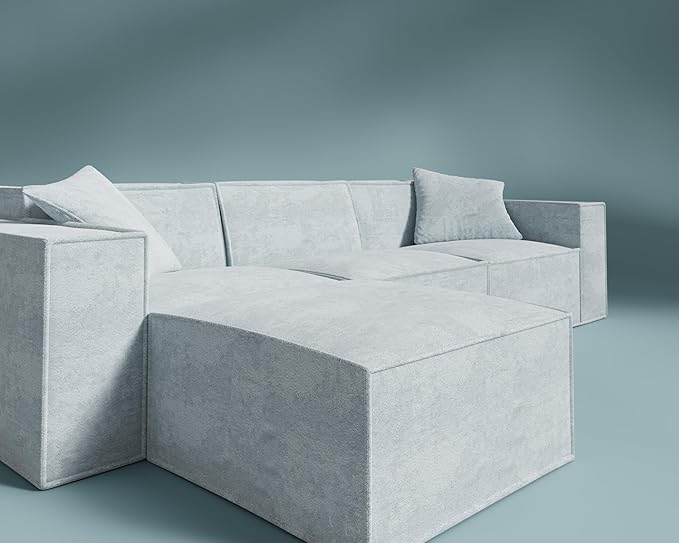 ROVE LAB M1 Modular Sectional Sofa with Ottoman, Sofa in a Box, Modular Couch, Spill-Resistant,Sustainable, Stylish, Modern Sectional Couch for Living Room with SmartFoam Comfort