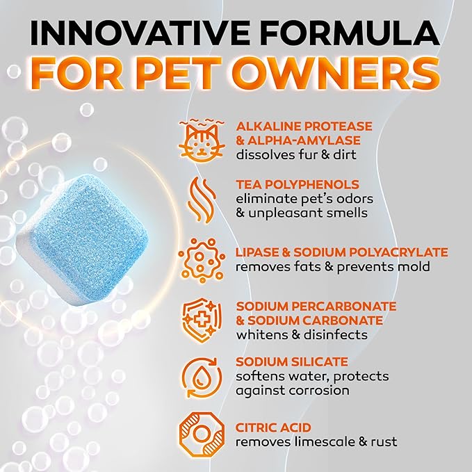 2026 NEW – PRO Washing Machine Cleaner Tablets for Pet Owners – Eliminates Pet Odors, Hair, Residue & Hard Water Buildup – Septic Safe Deep Clean Action for All Front & Top Load Washers – 12 Pack