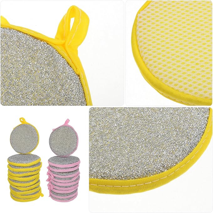 20PCS Kitchen Scrub Sponges: Double Sided Cleaning Sponge - Dishwashing Scrubber Non-Scratch Scouring Pad for Kitchen 12.5cm