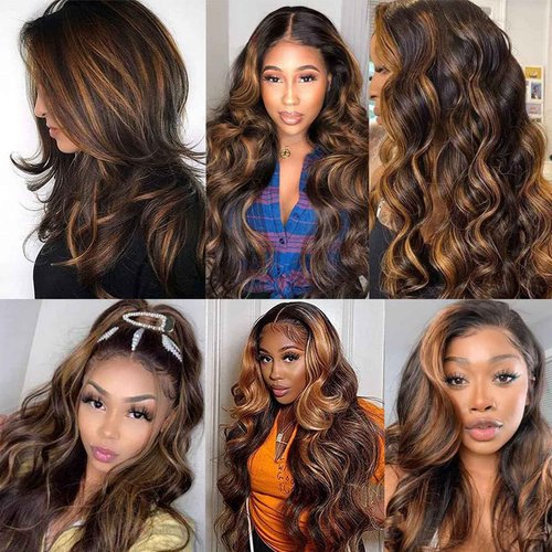 Fabimiya Human Hair Bundles 14 16 18 Inch Chocolate Brown P4/30 Body Wave Bundles Human Hair 100% Unprocessed Soft Sewn In Hair with Double Weft for Black Women