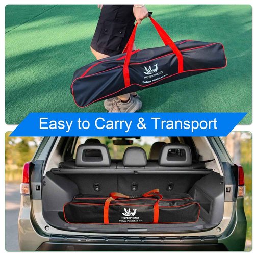 Hoverphenix Pickleball Net for Driveway with 22FT Regulation Size Pickleball Net, 4 Outdoor Pickleballs and Carry Bag, Weather Resistance Strong Steel Frame
