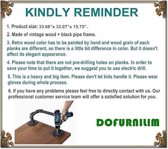 DOFURNILIM Industrial Pipe Bar Carts/Serving Carts/Kitchen Carts/Wine Rack Carts on Wheels with Shelves - Wood Rolling Carts - Wine Tea Liquor Shelves/Holder - Home Furniture