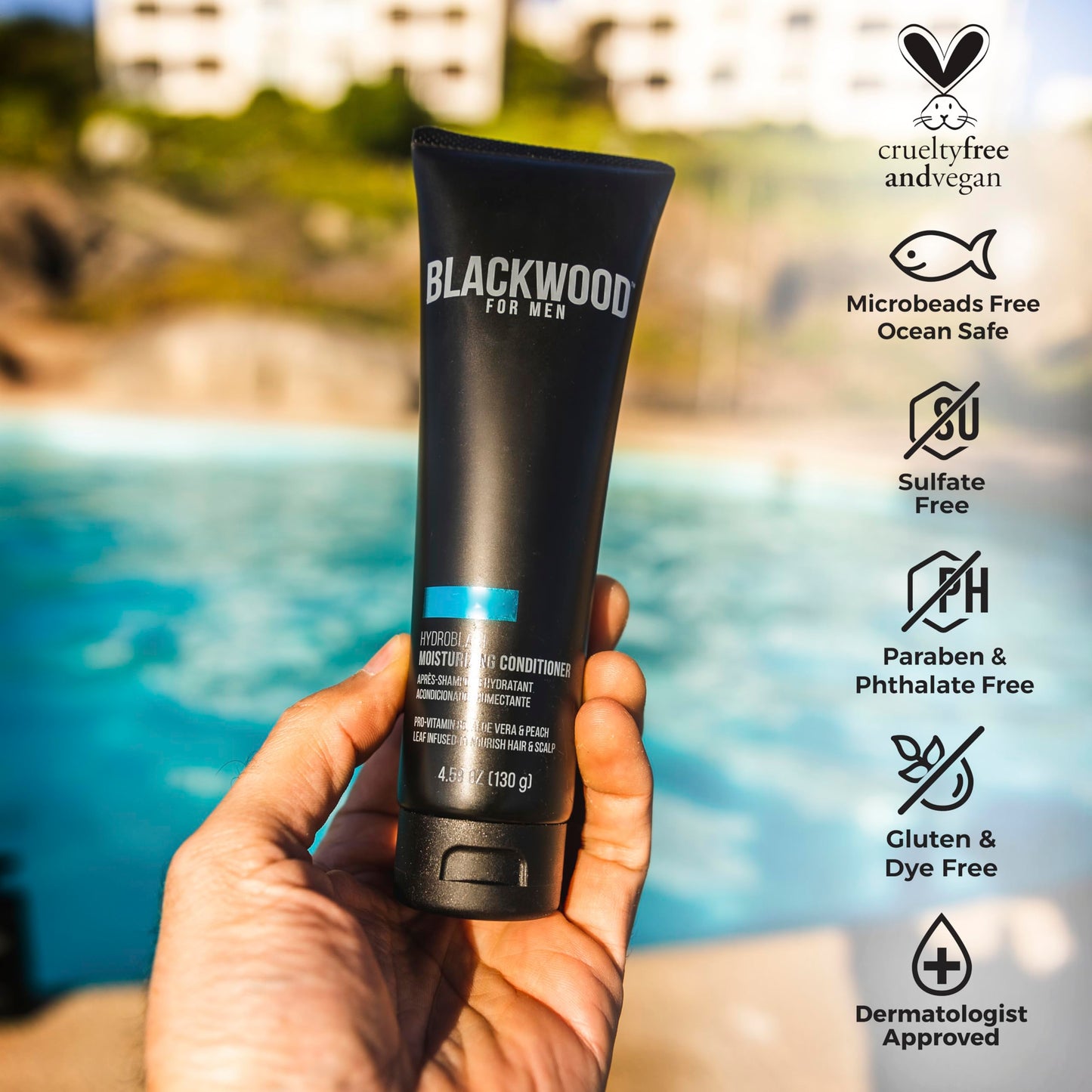 Blackwood For Men HydroBlast Moisturizing Conditioner - Deep Treatment for Damaged & Dry Hair - Natural Vegan Formula for Curly