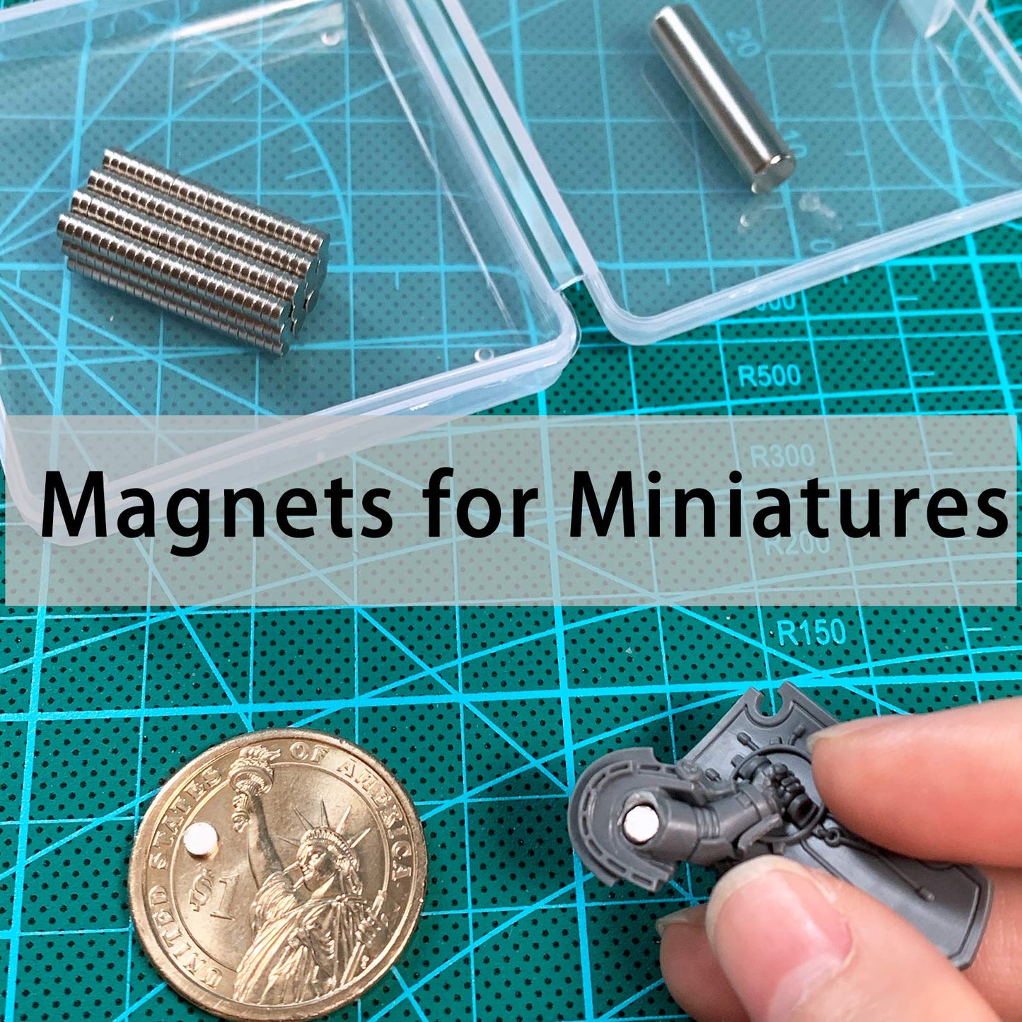 MEALOS 300pcs 3x1mm Tiny Magnets (Actual Size) - Mini Little Small Round Magnets for 3D Printing, Miniatures Small Models - Come with a Storage Case