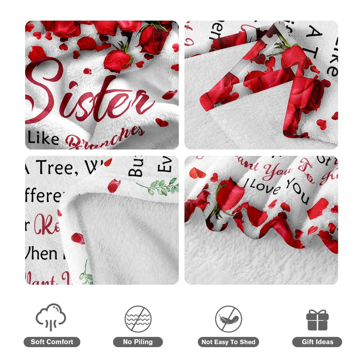 Sister Birthday Gifts - Gifts for Sister Birthday from Sisters Brother - Best Sisters Ever Present for Women - Christmas Mothers Day Valentines Day Gift for Sister‘s Adult - Throw Blanket 50" x 60"