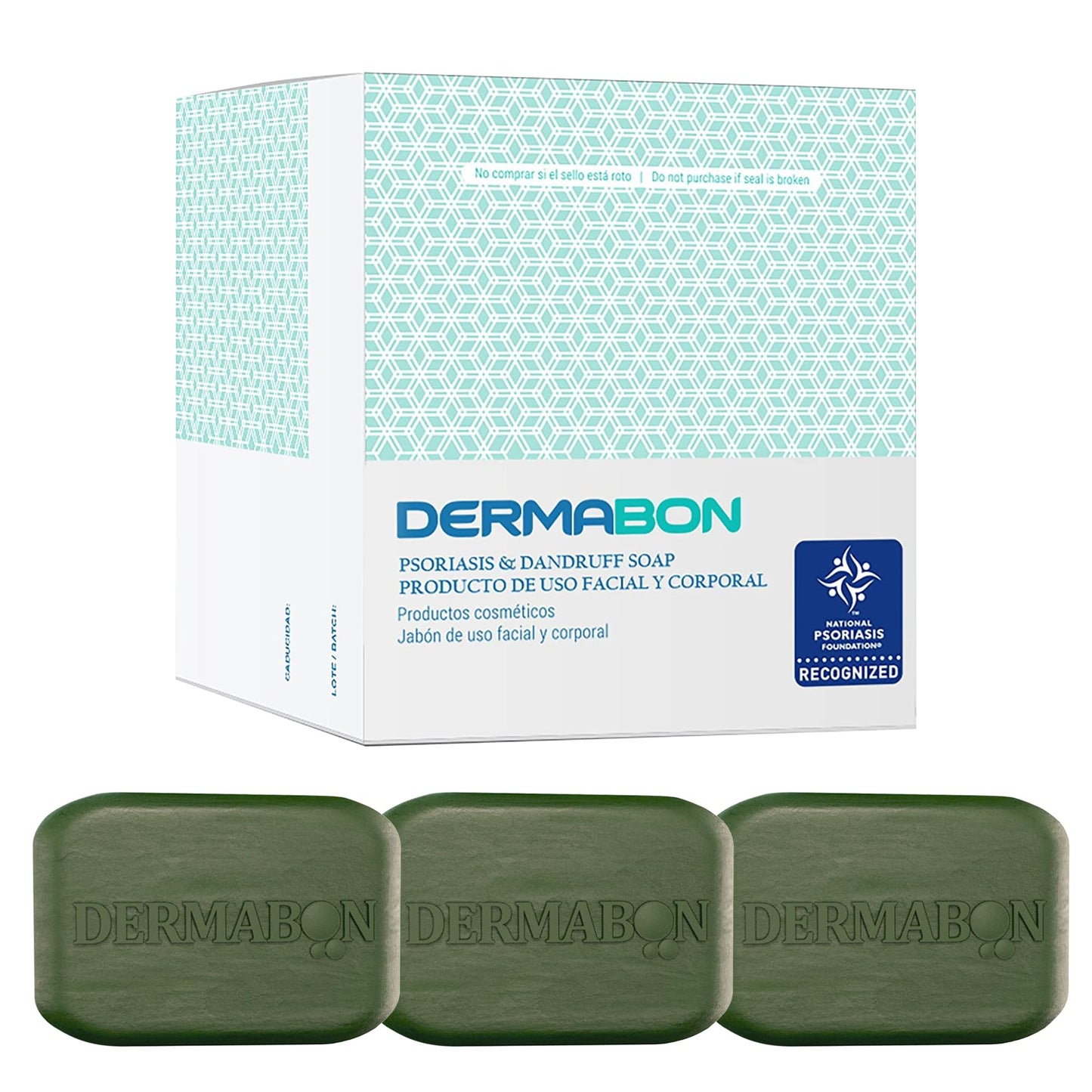 Dermabon Psoriasis Cleanser, Seborrheic Dermatitis & Eczema Soap Bar for Adults - 2% Coal Tar Soap Active Ingredient - Soothes I