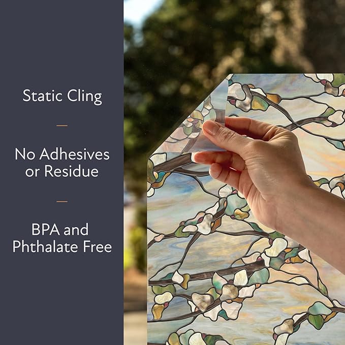Artscape Sunset | Privacy Window Film with Vibrant Colored Pattern | Non-Adhesive & UV Protection | Easy to Apply & Removable | 24 x 36 Inches | Made in USA