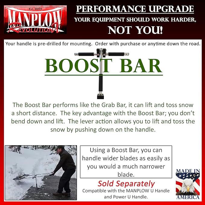 MANPLOW RevolutionX Snow Pushers and Shovels (Power U Handle, 32")