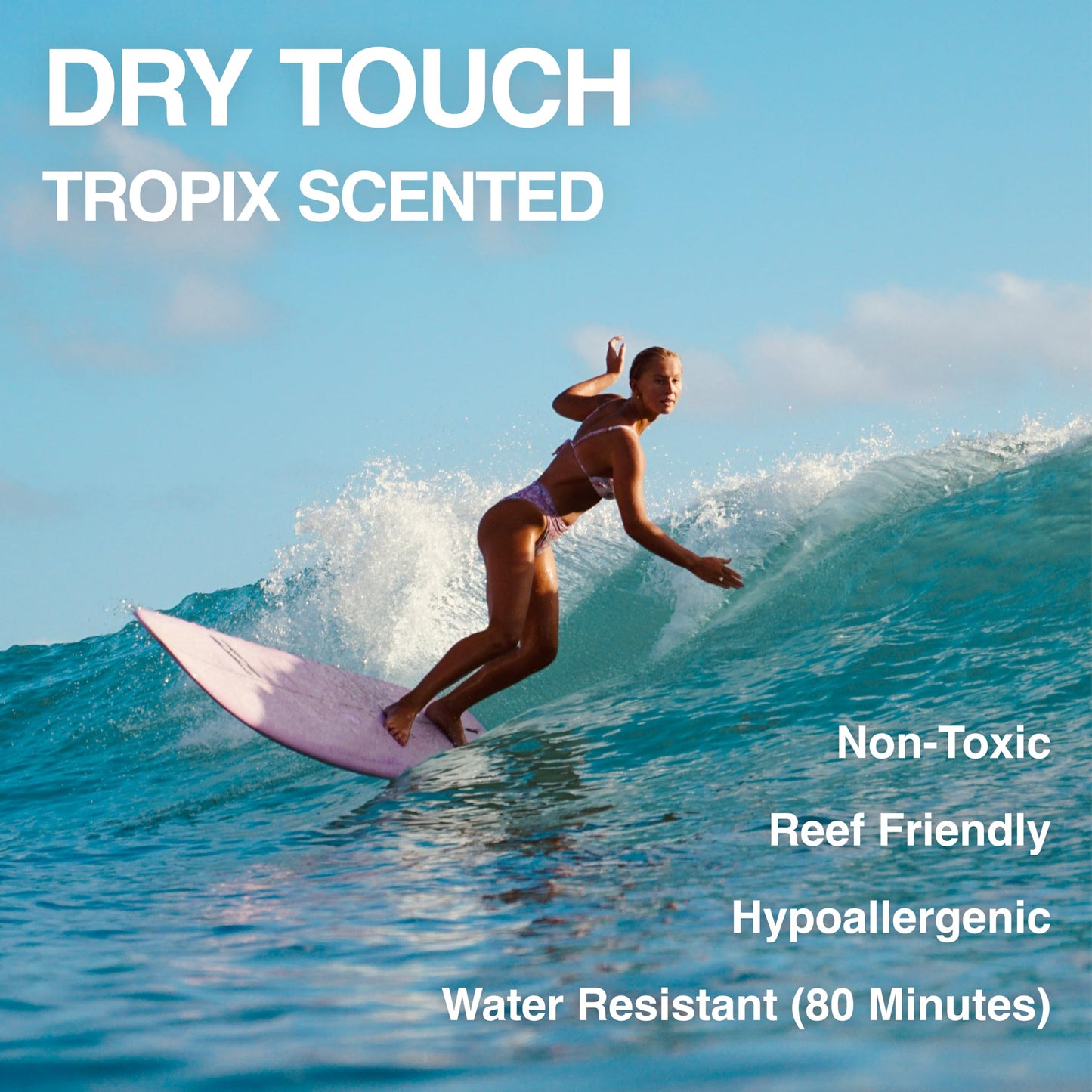 Surface TROPIX Sheer Touch Spray Sunscreen, Water Resistant, UVA/UVB Broad Spectrum, Fast Drying Protection, PABA Free - 6oz - S