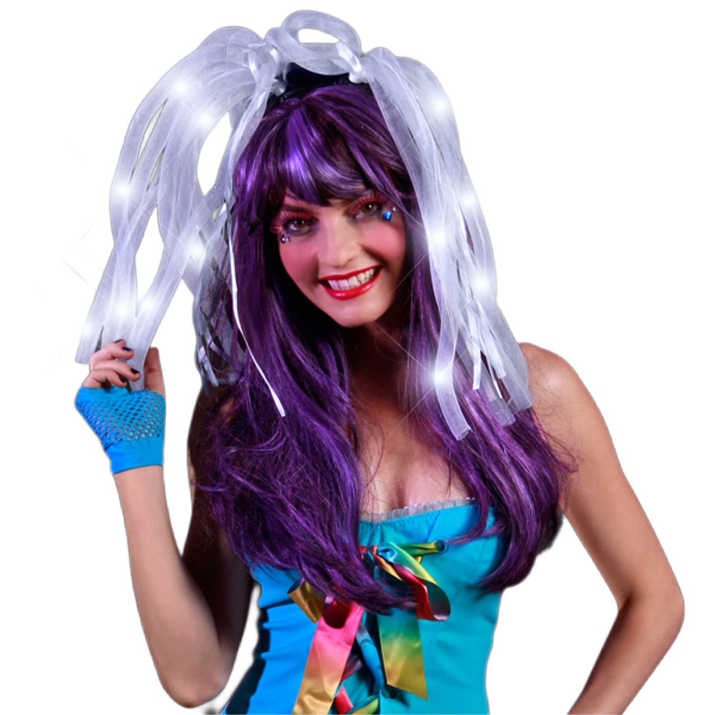 blinkee White LED Noodle Headband Flashing Dreads | Headband Department | 1 Unit per ordered quantity