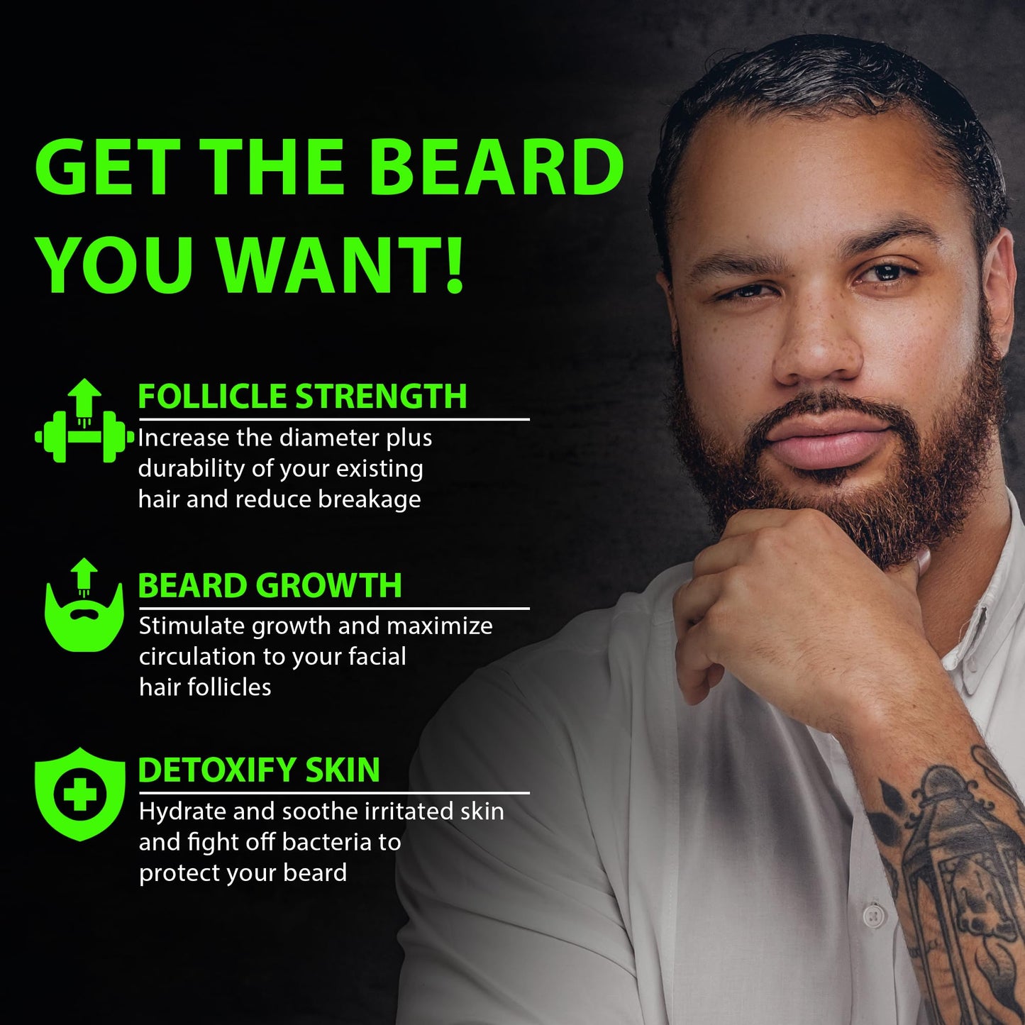 Biotin Beard Balm for Men - 2X Thickening for Beard and Mustache - Organic Mustache Wax with Castor Oil & Meadowfoam – Hydrating Facial Hair Growth Balm & Leave-In Conditioner