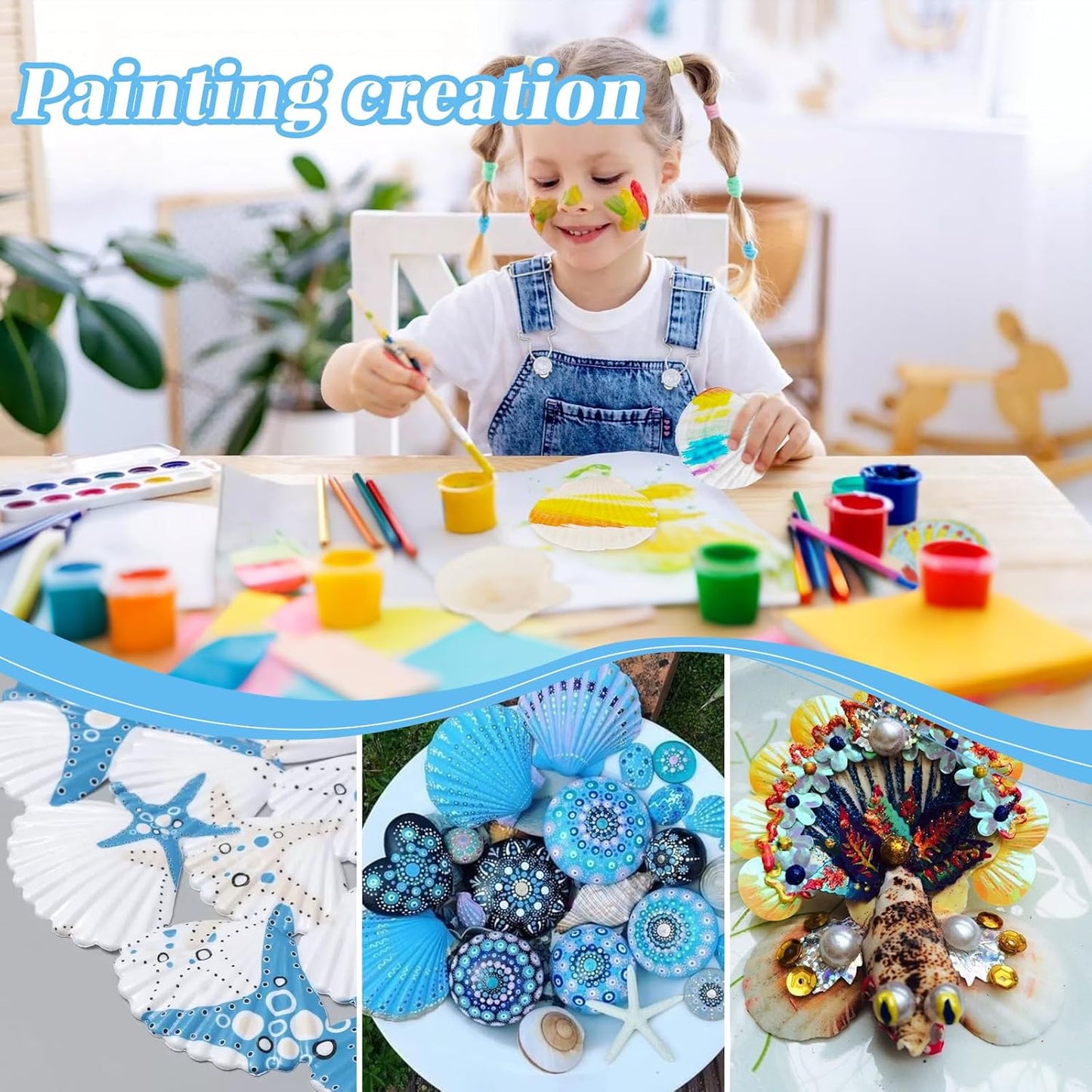 LUCKY BABY 16pcs Scallop Shells White Natural Sea Shells for Crafts 2.7-3.5 Inches Seashells for DIY Crafting Beach Wedding Home Decoration Baking (Pack of 2)