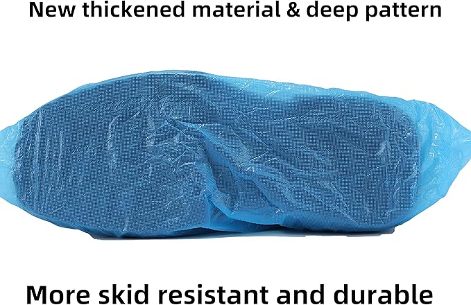 Shoe Cover Disposable Non-slip,Waterproof,Dustproof,CPE Booties Shoes Protectors Coverings,Fits up to US Men's 11 & Women's 13,Durable Booties Boot Covers for Indoors - 200(100Pairs)