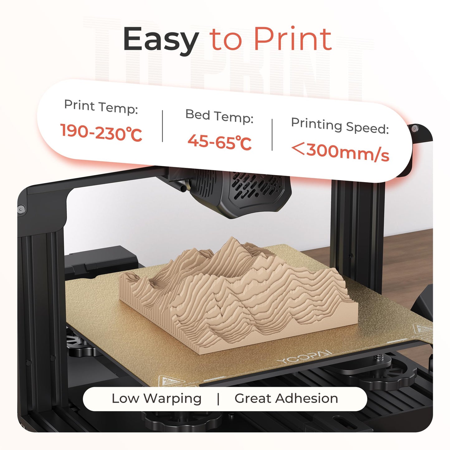 Creality Matte PLA Plus Filament 1.75mm, Low Warping, Minimal Layer Lines, Dimensional Accuracy +/- 0.02mm, 1kg(2.2lb) 3D Printer PLA+ Filament, Matte Black