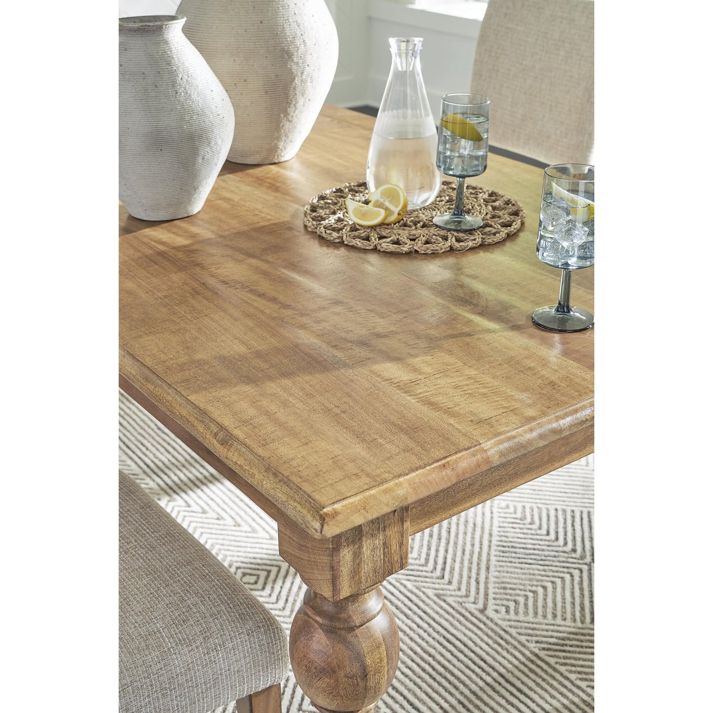Signature Design by Ashley Rybergston Casual Dining Table with 4 Legs, Light Brown