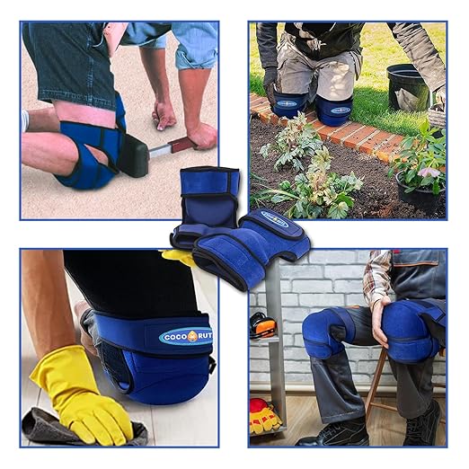 Coco Ruta Knee Pads for Men – Heavy Duty Construction Knee Pads with Foam Cushion & Adjustable Straps – Comfortable Protective Pads for Gardening, Cleaning & Flooring - Rodilleras de Trabajo