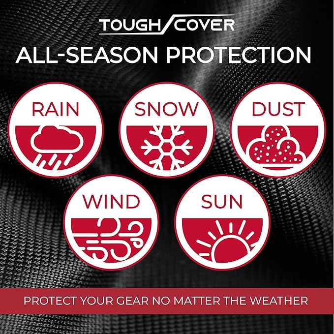Tough Cover Snow Blower Cover - Standard Size, Basic Black, Waterproof Cover Protection, Heavy Duty Tear-Resistant Marine-Grade Fabric, Universal Fit for Two Stage Snow Blowers