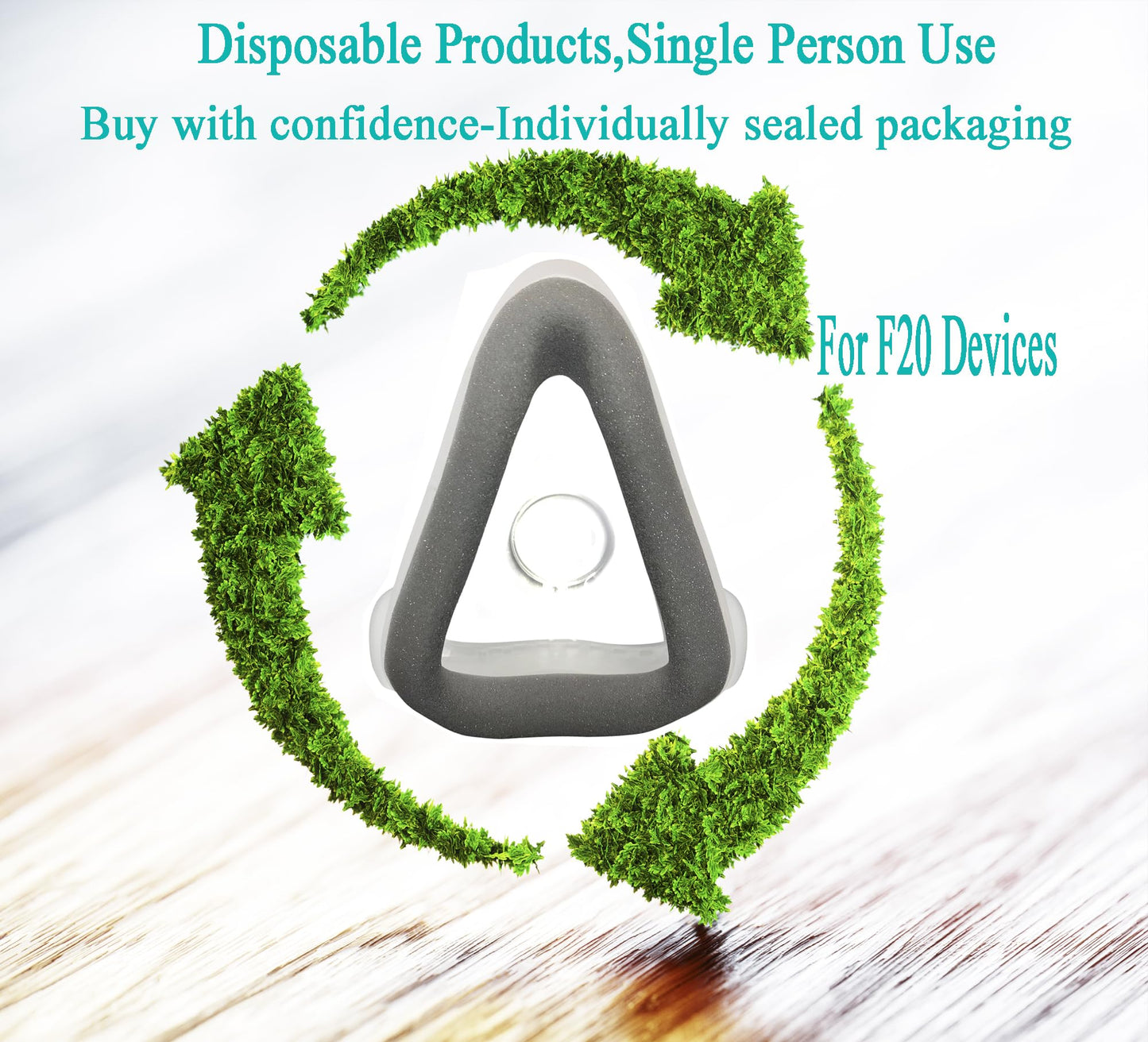 Replacement Compatible with Resmed Airtouch F20 Mask - 2 Pack Memory Foam Cushion Large Size Premium F20 Full Face Replacement Mask Cushion