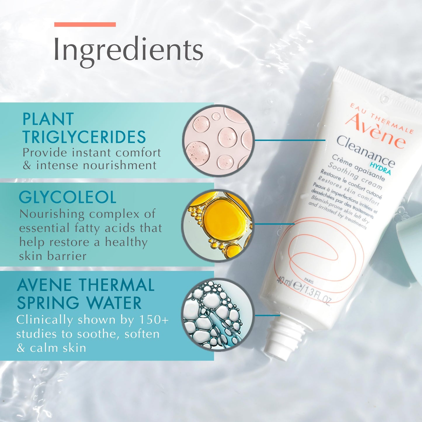 Avne Cleanance HYDRA Soothing Cream, Rich Moisturizer, Adjunctive Care for Drying Acne Treatments, 1.3 oz.