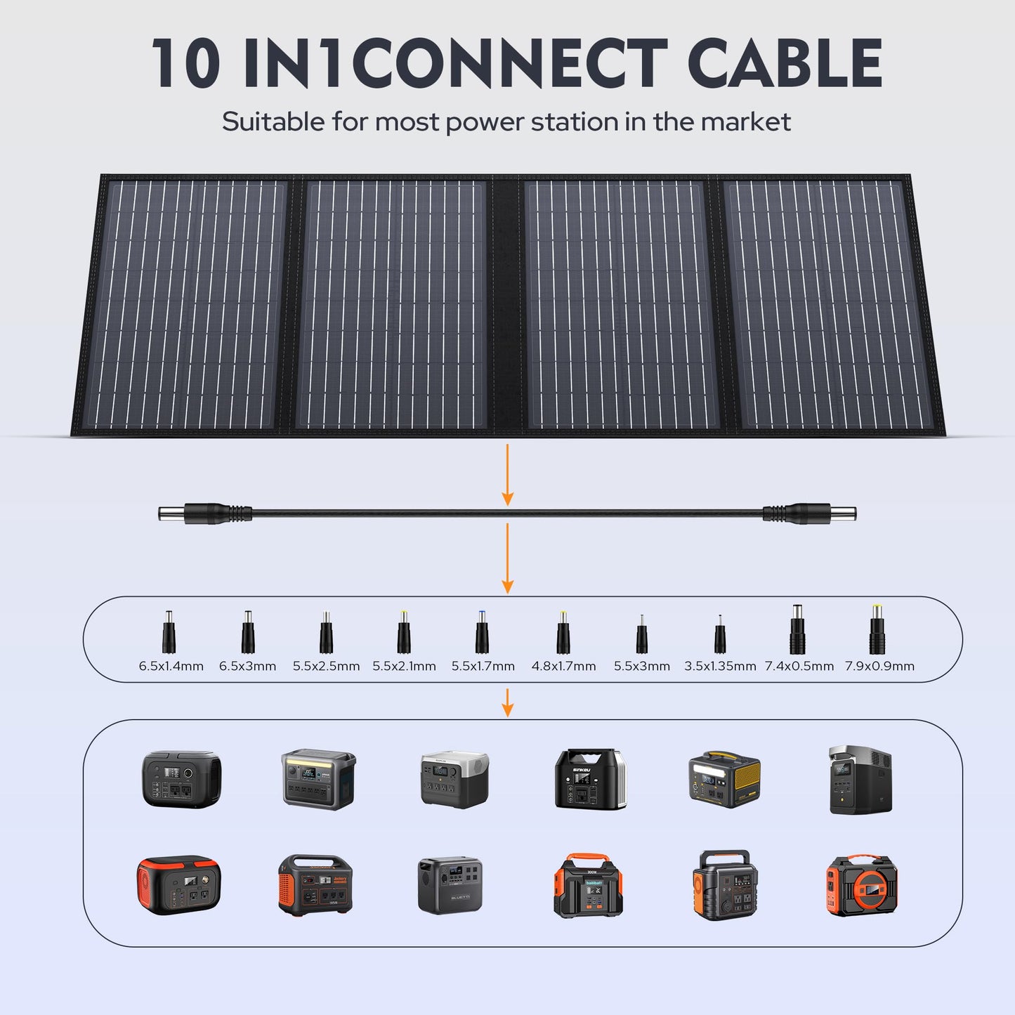 EnginStar Portable Power Station, 300W 296Wh Battery Bank with 110V Pure Sine Wave, 60W Foldable Solar Panel with 18V DC Outlet for Portable Power Stations