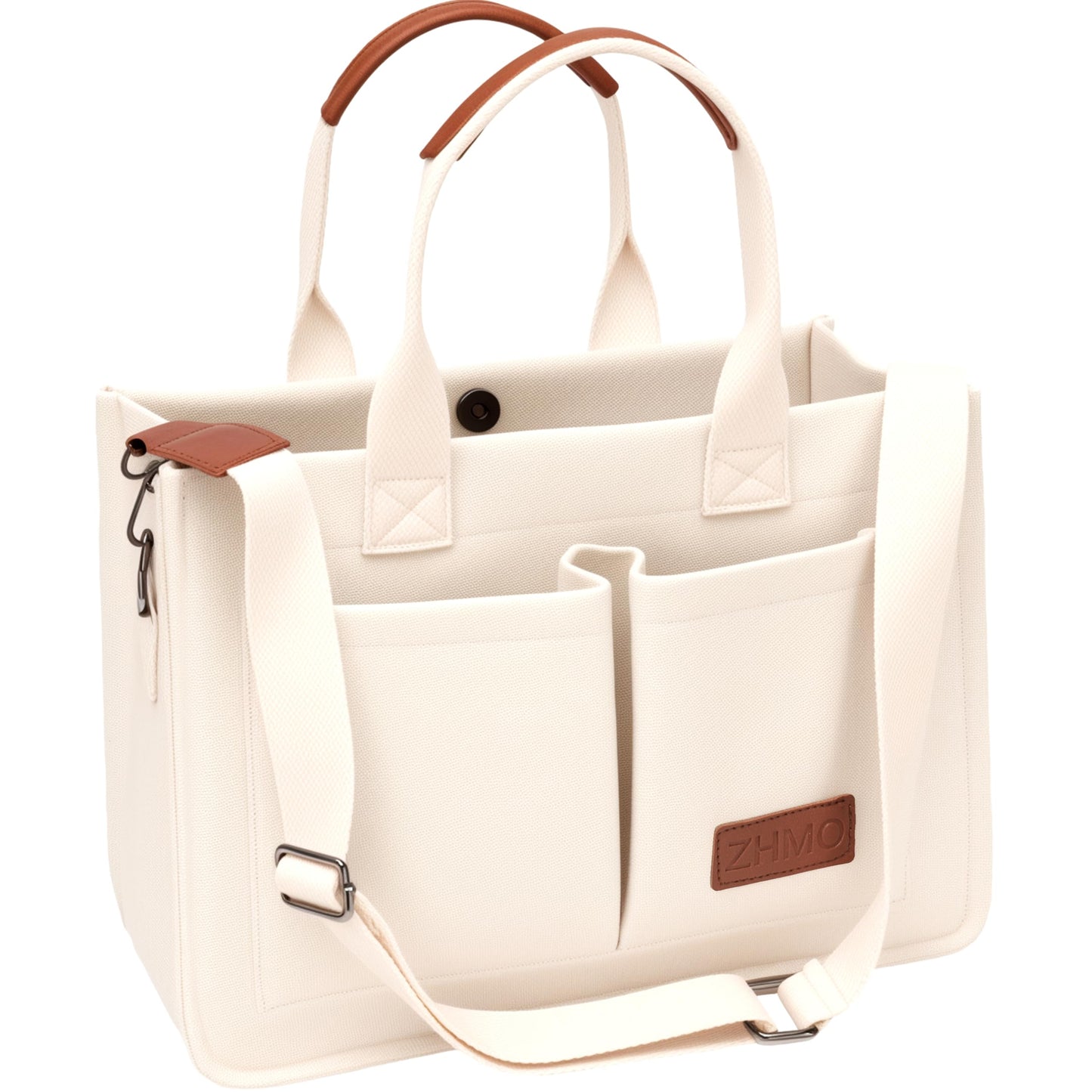 Tote Bag for Women With Compartments and Pockets,Large Canvas Tote Women's Purse Crossbody Bags Work Laptop Book Bag Top Handle Satchels Handbags Shoulder Bag for Travel Nurse Church Gym Beach Office