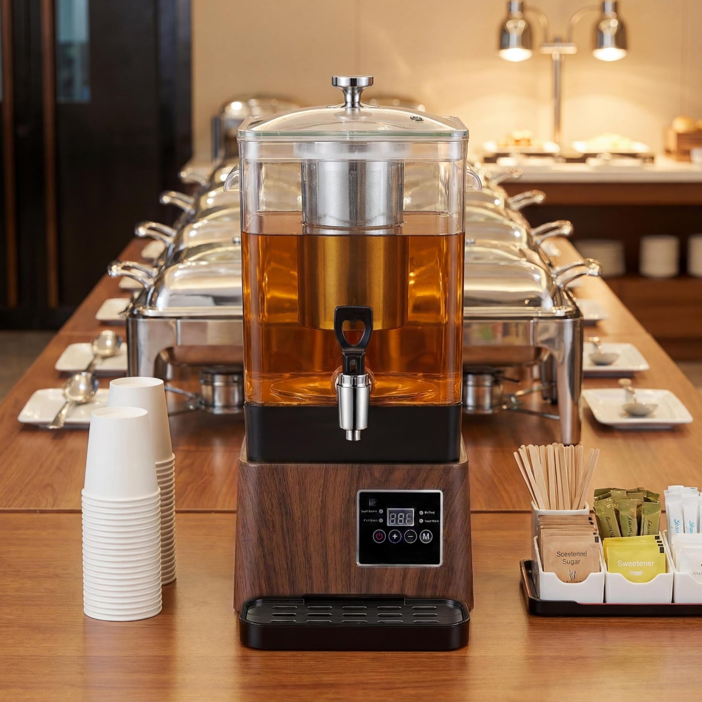 GKFF Tea Maker Machine, 10L 65 Cups Multi Functional Tea Dispenser Pot with Removable Infuser, Hot Water Urn for Flower Blooming & Iced Tea Maker, Catering Large Drink Dispenser, Commercial Tea Urn