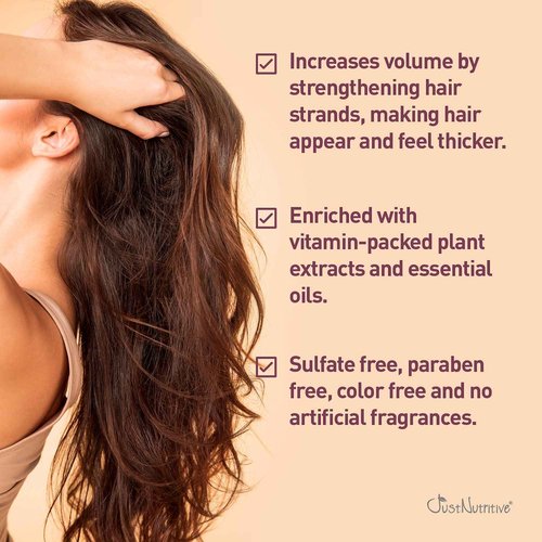 Organic Hair Growth Treatment | Nutritive Shampoo & Conditioner for Thicker Hair | For Men and Women | Just Nutritive | 16 Oz