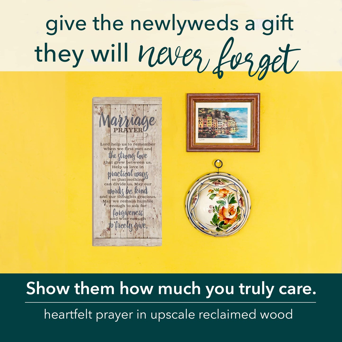 DEXSA Marriage Prayer Wood Plaque - Made in USA - 5.5"x12" - Original Verse - Frame Wall Hanging Decoration | Lord, Help us to Remember When we First met | Christian Family Religious Home Decor Saying